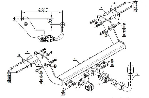 Detachable swan neck tow bar - neck,