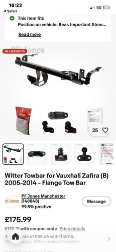 Vauxhall zafira tow - zafira, with